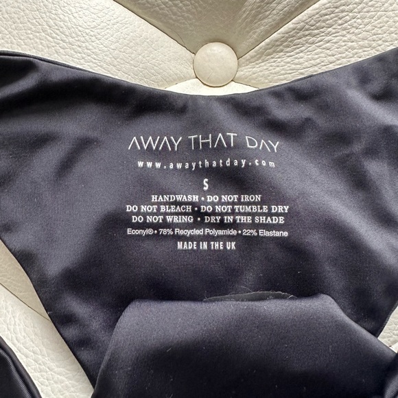 Away That Day Swimwear Barbados Top & Fiji Bottoms, Black Bikini Set Size Small - Picture 5 of 10